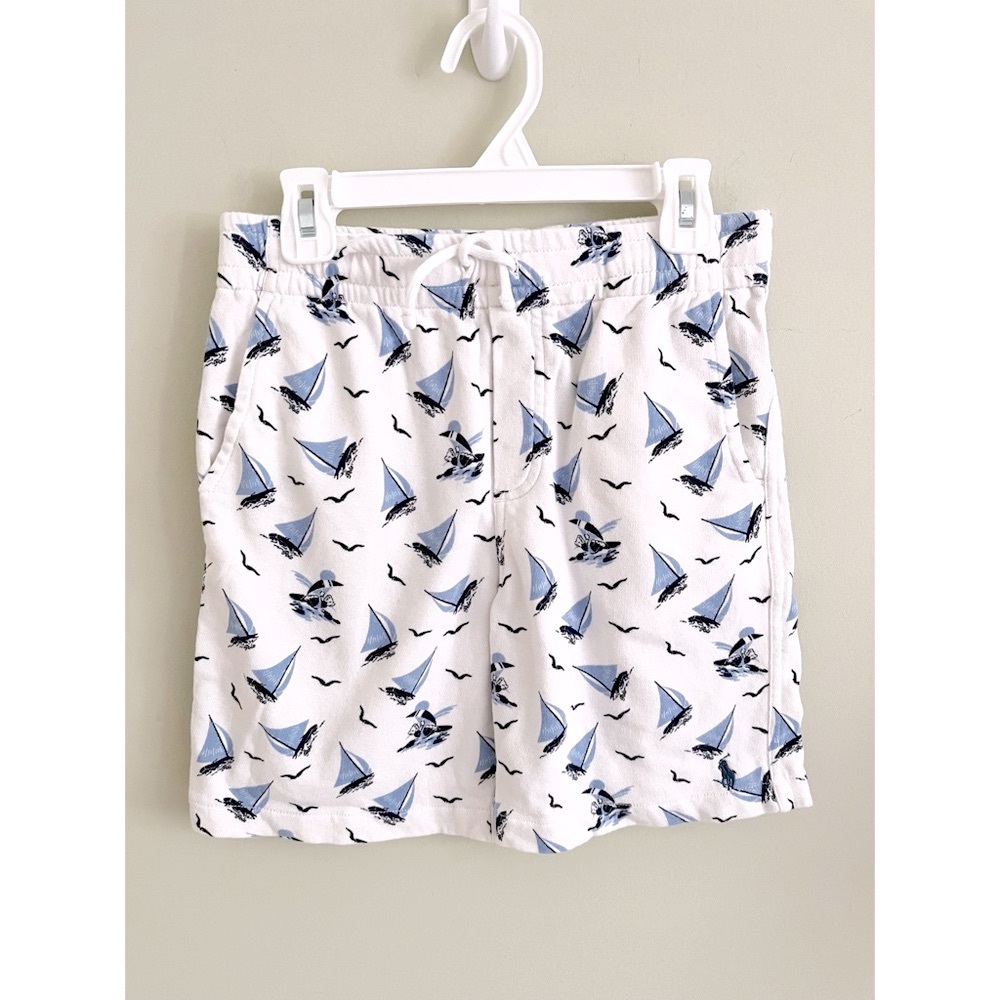 Polo RL boys blue sailboat terry cloth shorts M